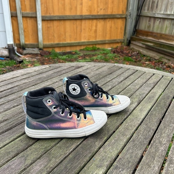 CHUCK TAYLOR ALL STAR BERKSHIRE BOOT PS 'IRIDESCENT GLITTER'‎ high top size 3 - Picture 1 of 9